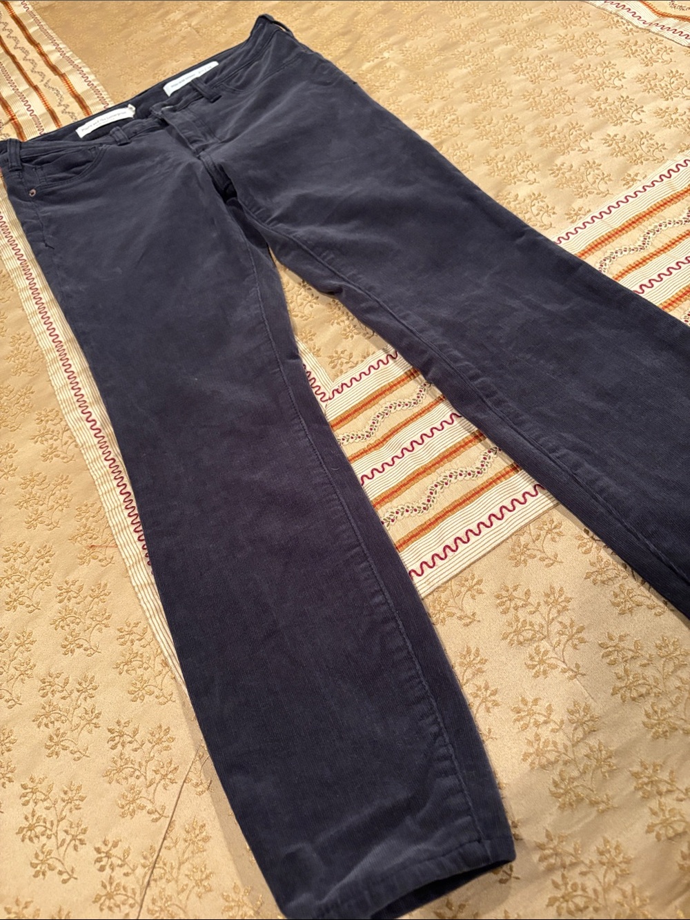 Pilcro and the Letterpress Dark Gray Straight-Leg Corduroy Jeans, Skinny, 28
